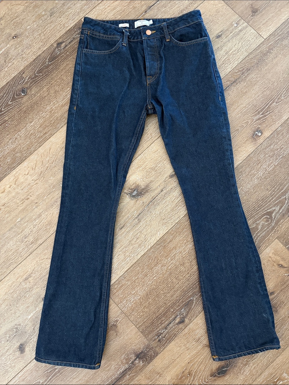Men's Topman Dark Blue Jeans Flare Cotton